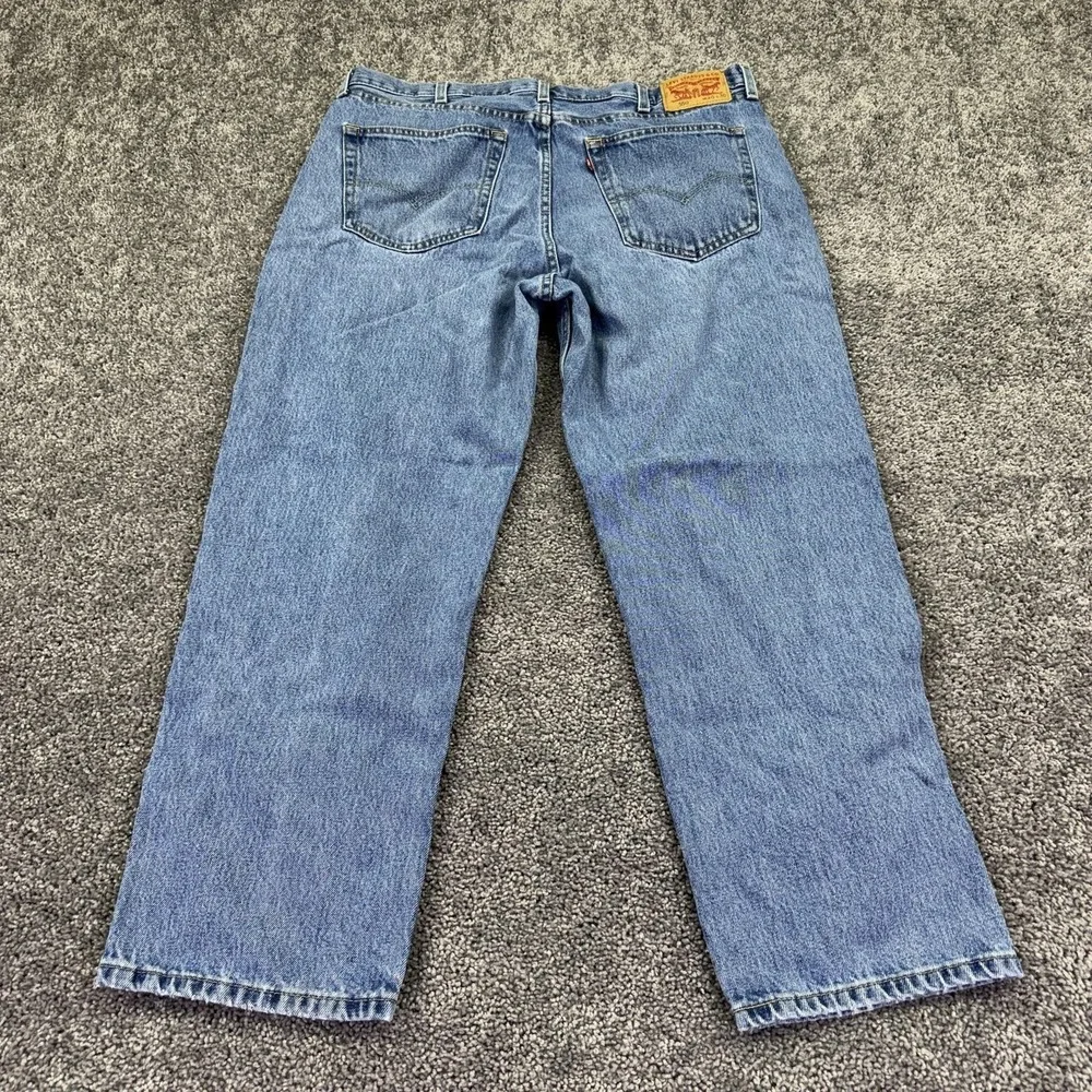 Levis 550 Jeans Mens 40x30 Blue Relaxed Straight Denim Medium Wash Casual Logo